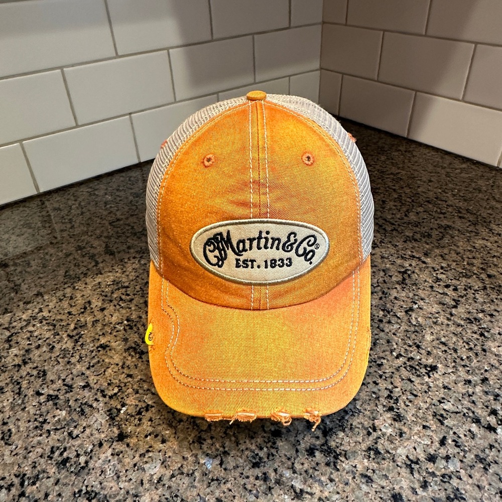 C.F. Martin Guitars Hat Martin Guitars Hat Snapback Dad Cap Orange + Guitar Pick